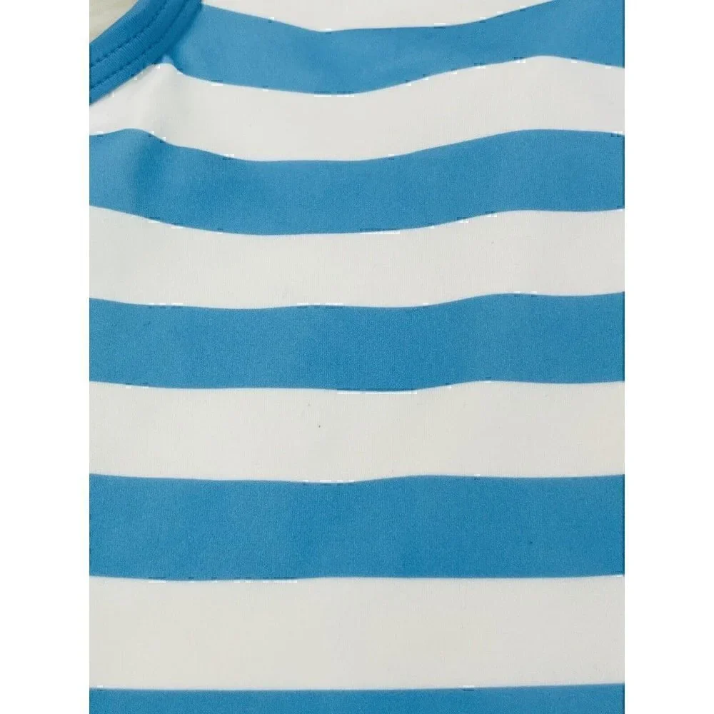 NEW Hanna Andersson TANKINI Top Girl's Size 5 110 Sunblock Striped Blue White